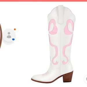 White Knee High Boots Woth Bow